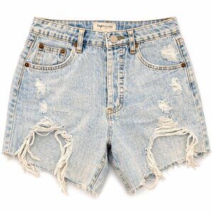 Impressions Distressed Denim Shorts – Size M – Light Wash High Rise Cutoff Short